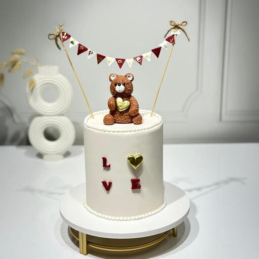 Valentines day -special teady bear love cake