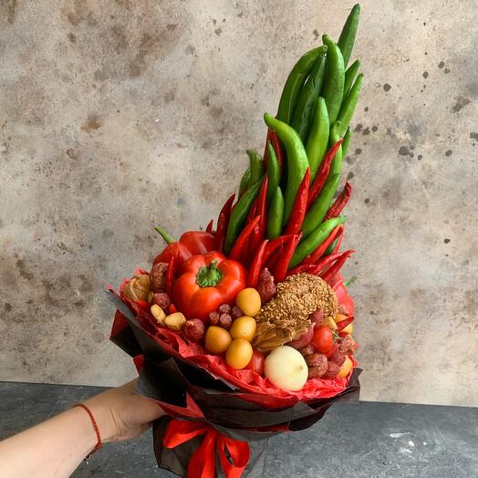 Мужской букет «Факел» с перцем Чили 🌶️ Подарок на 23 февраля ⭐️