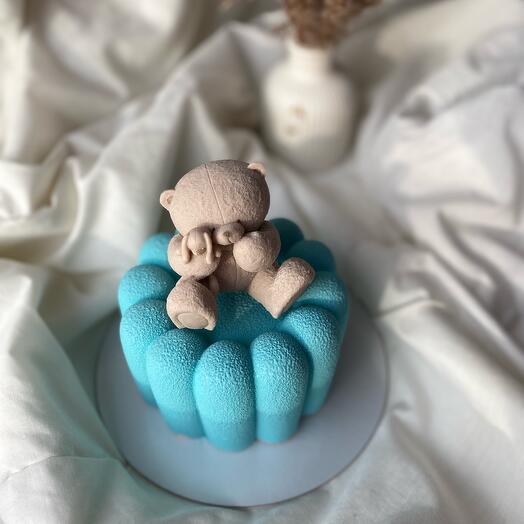 Бенто торт для мальчика, малыша, сына, племянника милый (клубника-малина-банан) с мишкой на день рождения