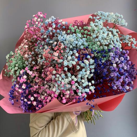 Букет из радужной гипсофилы (11шт)