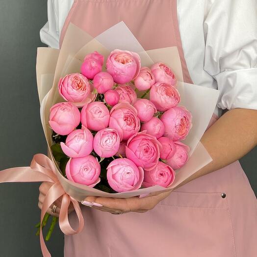 Bouquet of pink bush roses Silva Pink (7 pcs)