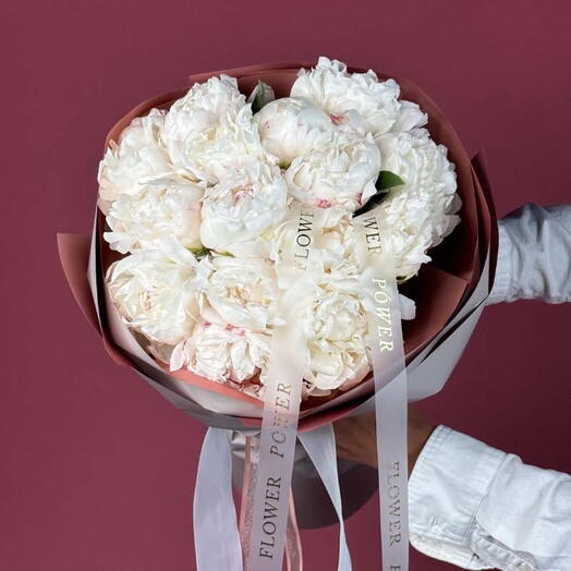Soft Glory M Bouquet of peonies 15 stems