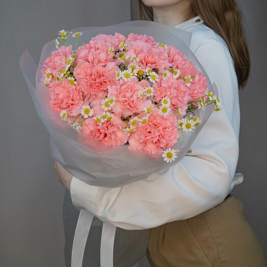 Букет из диантусов и ромашек для любимой 💞