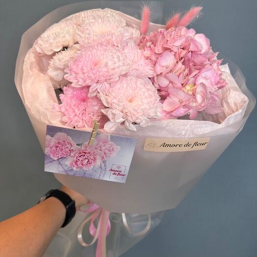 Букет комплимент с гортензией 🌸
