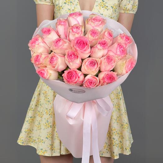 Цветы Букет Art Flowers 25 нежных роз сорта эсперанса 50 см