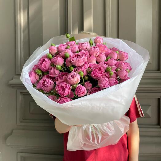 15 кустовых пионовидных роз🌸Misty bubbles
