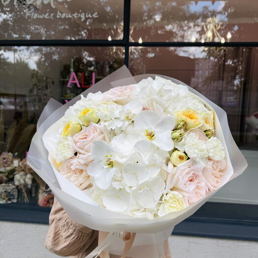 Bouquet Ortensia e orchidea