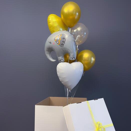 Шары на день рождения в коробке, 7 шаров