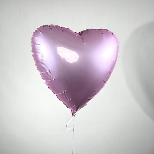 Шарик фольгированный "Розовое сердце" (35см)