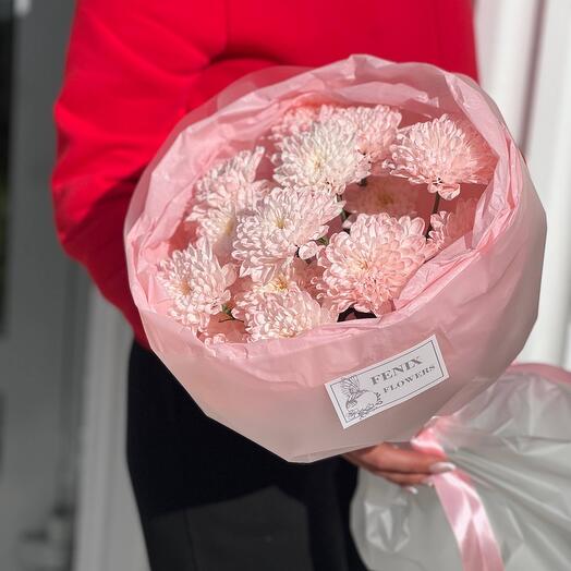 Букет с хризантемой розовой