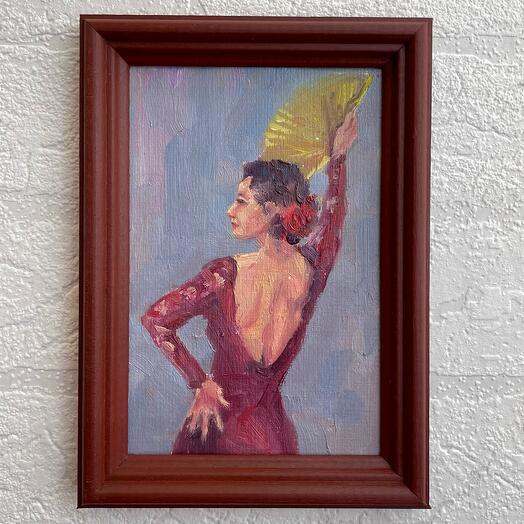 Картина маслом в раме "Танцовщица фламенко"