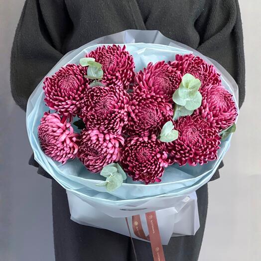 Цветы Букет Art Flowers Хризантемы Бигуди 11 шт