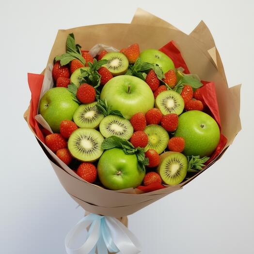 Фруктовый букет с клубникой, Яблоками и киви арт. 35378
