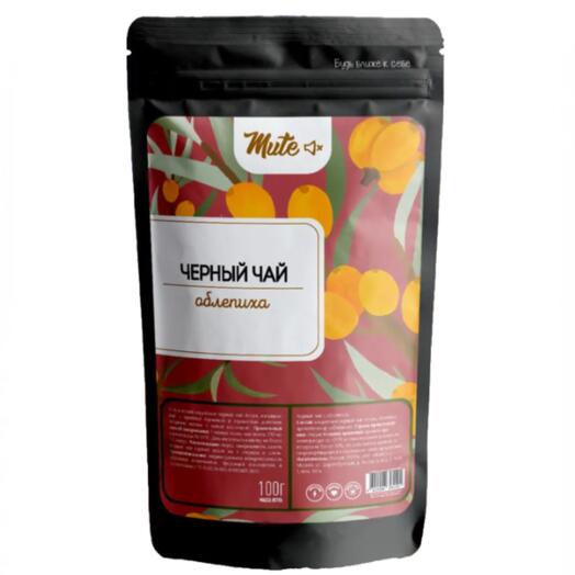 Black leaf tea with sea buckthorn