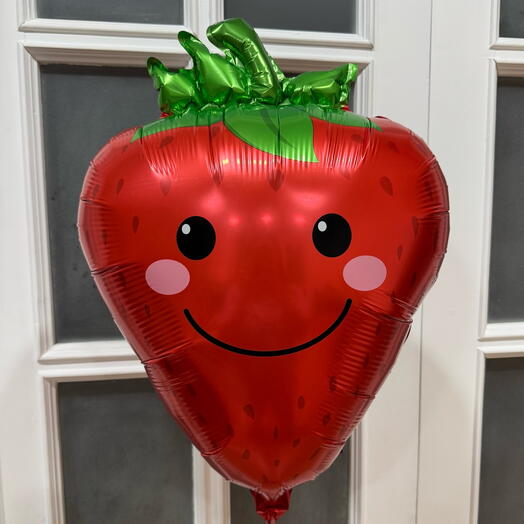 Воздушный шар гелий красная клубника. Helium foil balloon red strawberry