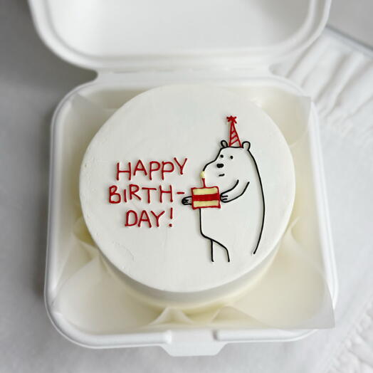 Бенто торт Happy Birthday с мишкой