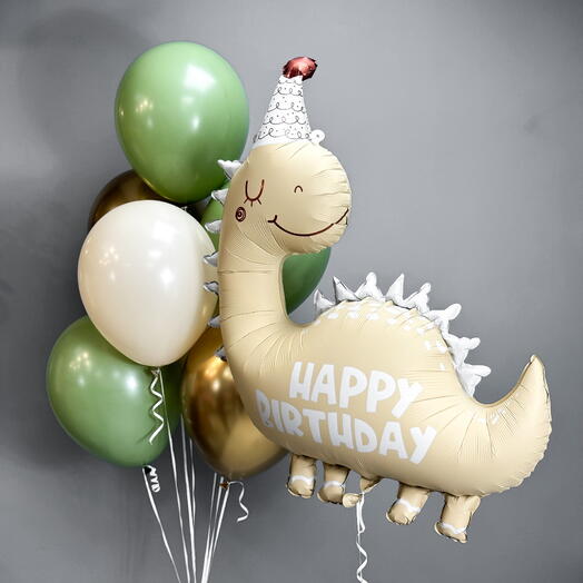 Набор Шаров Happy birthday с динозавром 6