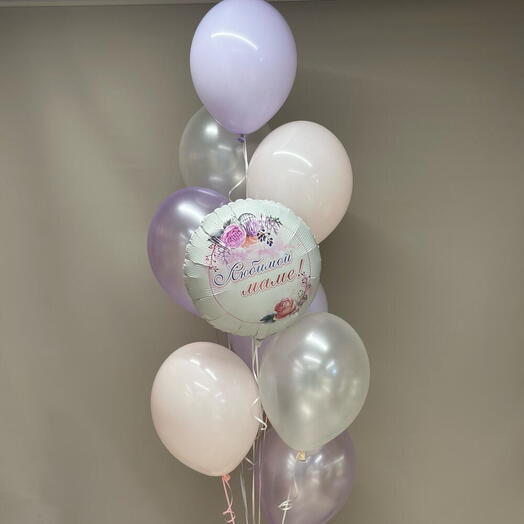 Сет из 9 нежных шаров "Любимой маме"