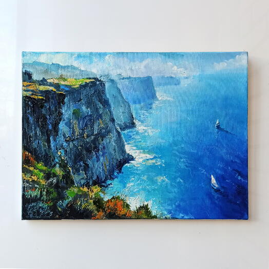 Море. Скалы. Свежий Ветер. Картина маслом