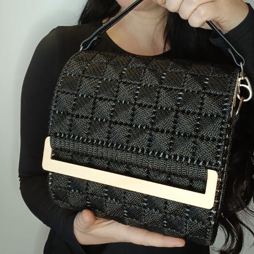 Сумка с деревянными вставками