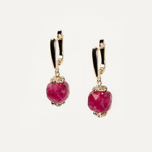 Серьги Флокс Розовый турмалин 14K (EAR1134)