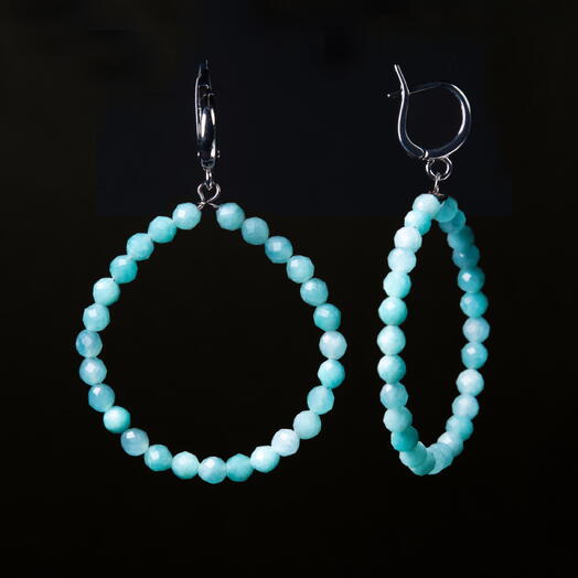 Серьги Ирис Амазонит Rh+ (EAR1145)