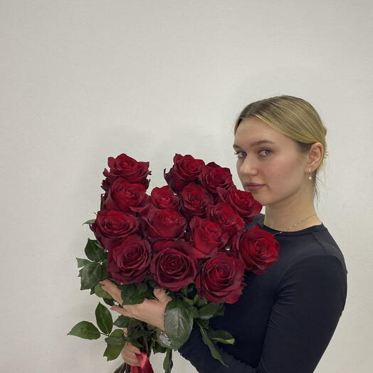 Красные розы Эквадор 15 шт