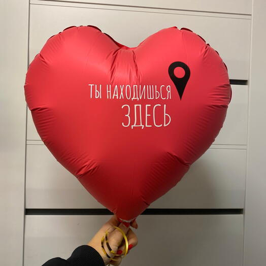Шар сердце «Ты находишься здесь»