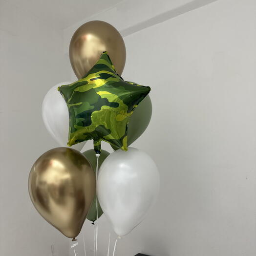 Шарики к 23 февраля для мужчины защитника со звездой