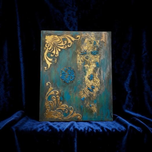 Картина "Бирюзовая россыпь", подарок на 8 марта