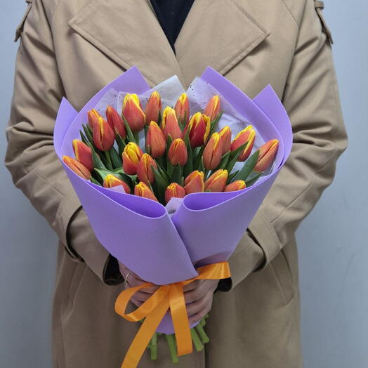 Букет оранжевых тюльпанов (25 шт.)