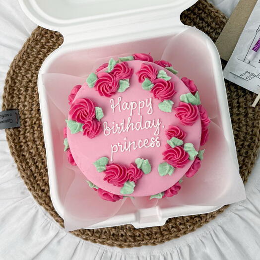 Бенто торт с цветами happy birthday princess