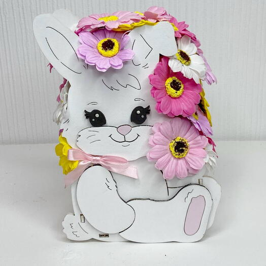 Букет из мыла Зайка с герберами