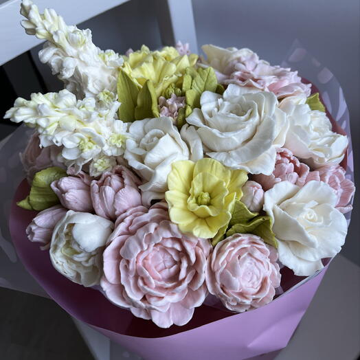 Букет «Нежный» из зефира ручной работы