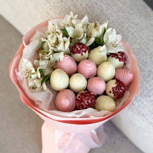 Афродита 🌸Букет с клубникой в шоколаде Ягодный букет Клубника в шоколаде