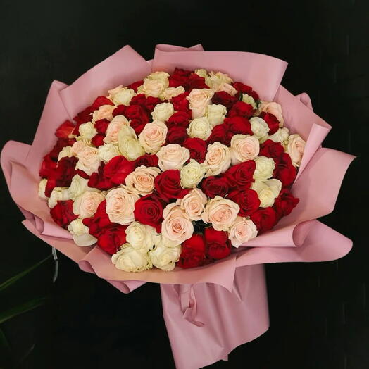101 mixed roses