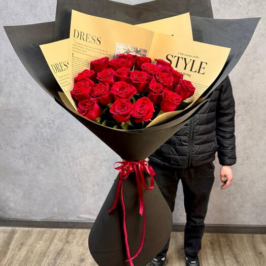 Букет - гигант из красных роз🌹