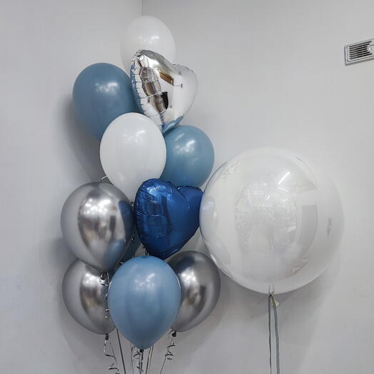 Композиция из 15 шаров+баблс