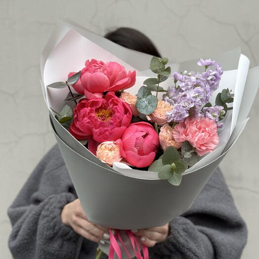 Букет Coral из пионов 💞
