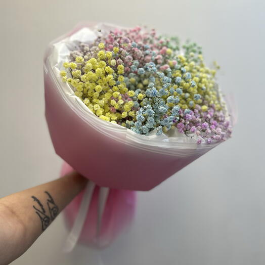 Букет из Радужной Гипсофилы🌈