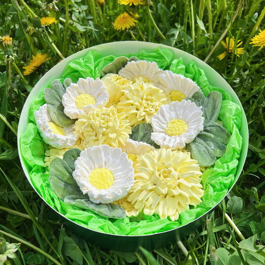 Зефирные ромашки и одуванчики для девушки/бабушки/мамы/учителю