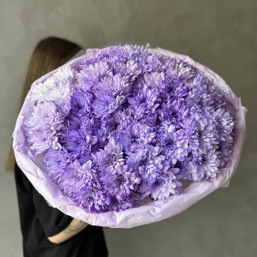 15 фиолетовых кустовых хризантем 💜 Стойкие, необычные, до 3 недель