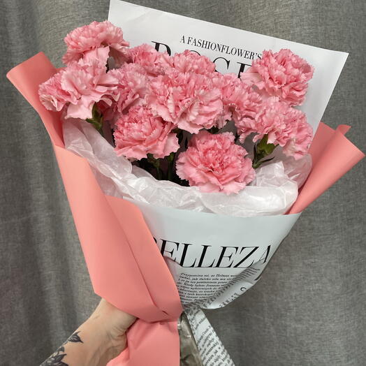 Букет из  11 розовых диантусов
