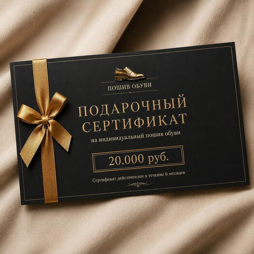 Премиальный подарок руководителю. Сертификат на пошив обуви ручной работы
