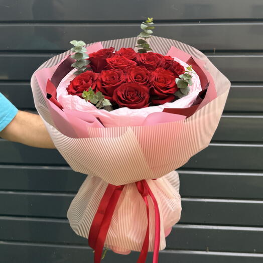 Романтический вечер из 11 бордовых роз🌹️🔥