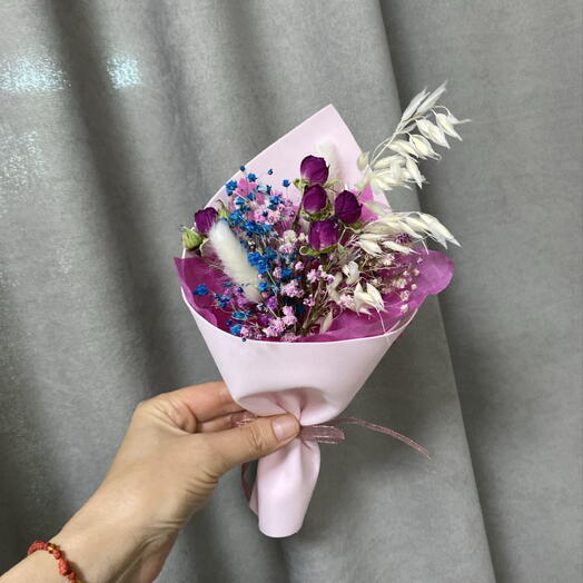 Мини букетик с кустовой розой💐