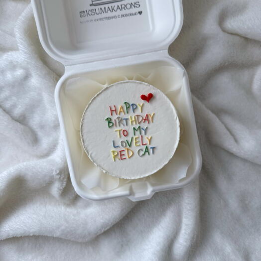 Бенто-торт на день рождения «Happy birthday to my lovely red cat»