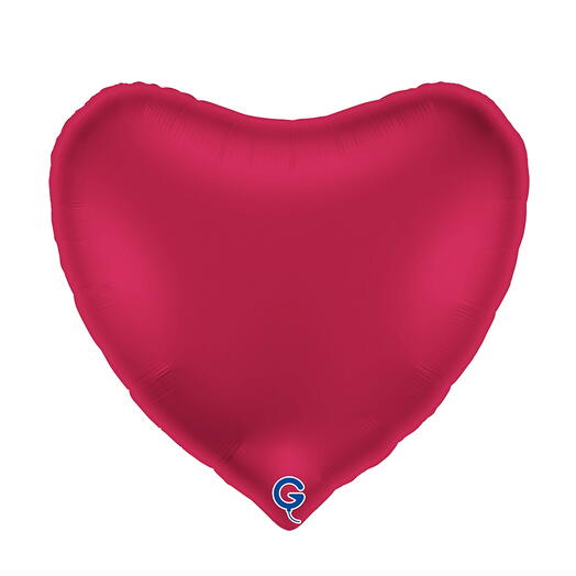Satin Cherry Heart Foil Balloon