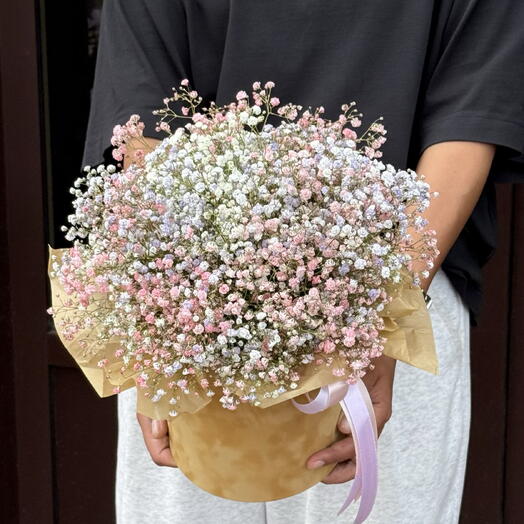 Букет из нежной гипсофилы в кашпо🌸