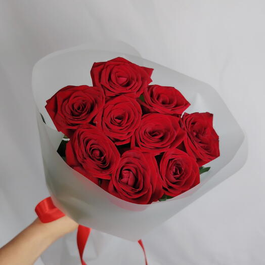 🥰 Букет "PERVOЦВЕТ" из 9 красных роз